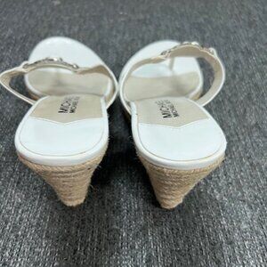 MicHael Kors White Leather Wedge Sandal